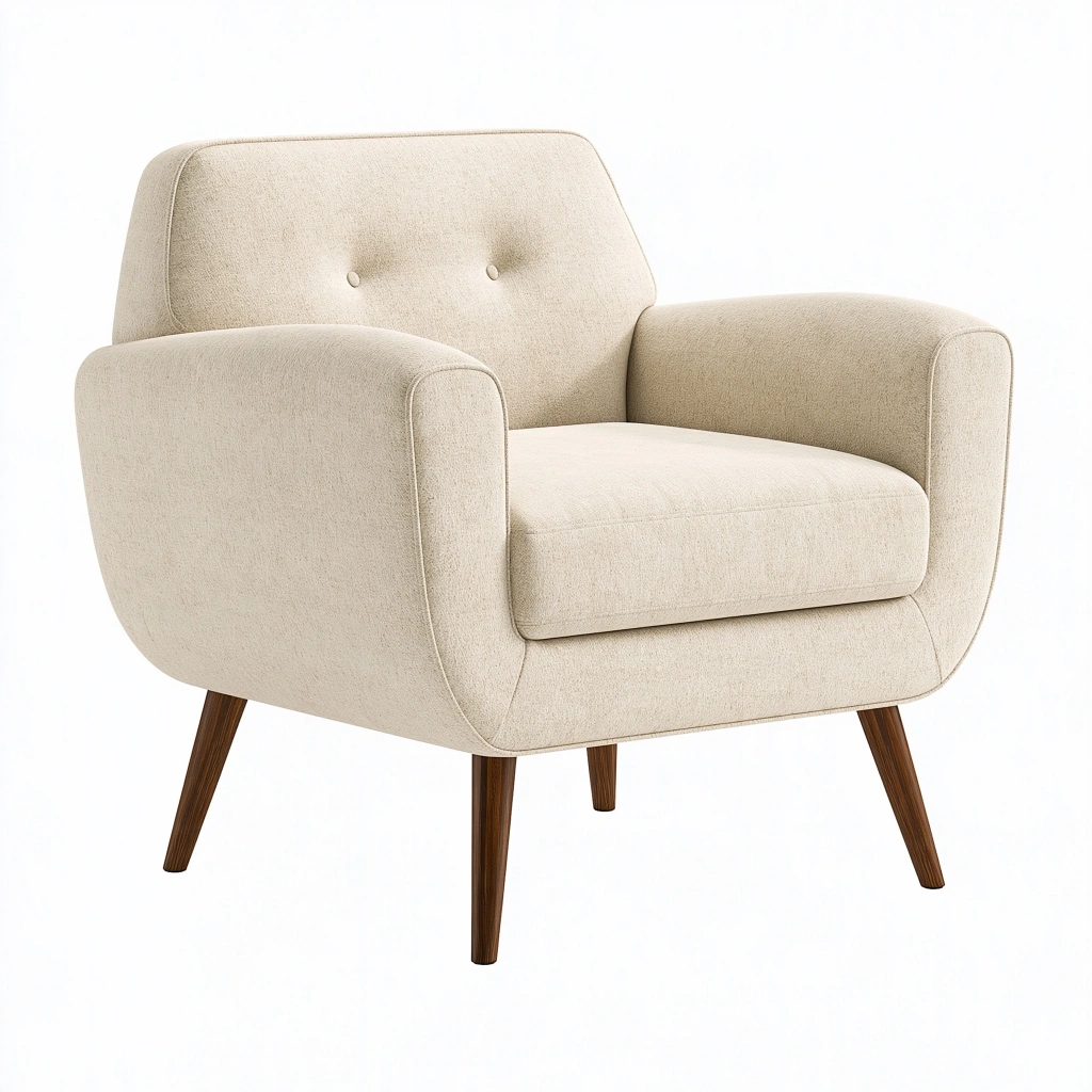 Fotel 82 x 80 x 88 cm tapicerowany tkaniną beżowy do salonu w stylu retro
